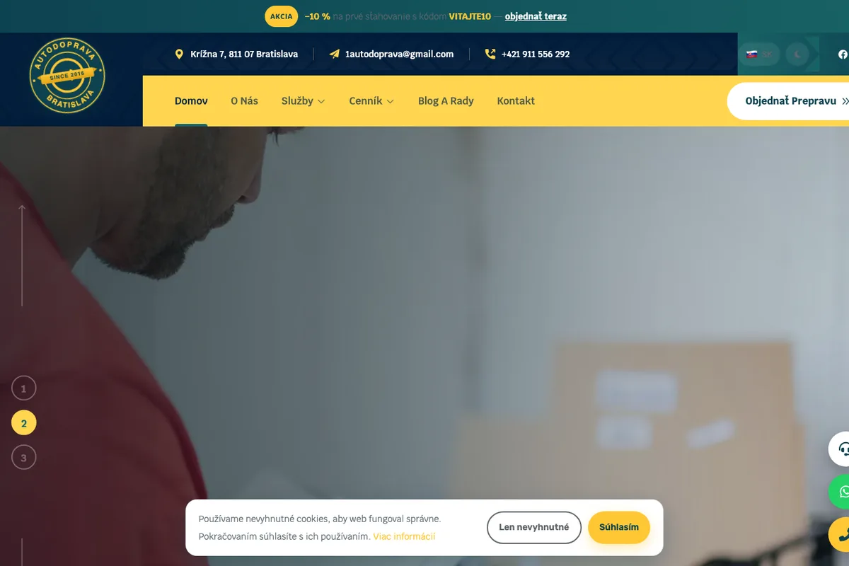 Autodoprava Bratislava, web od LUMA Creative