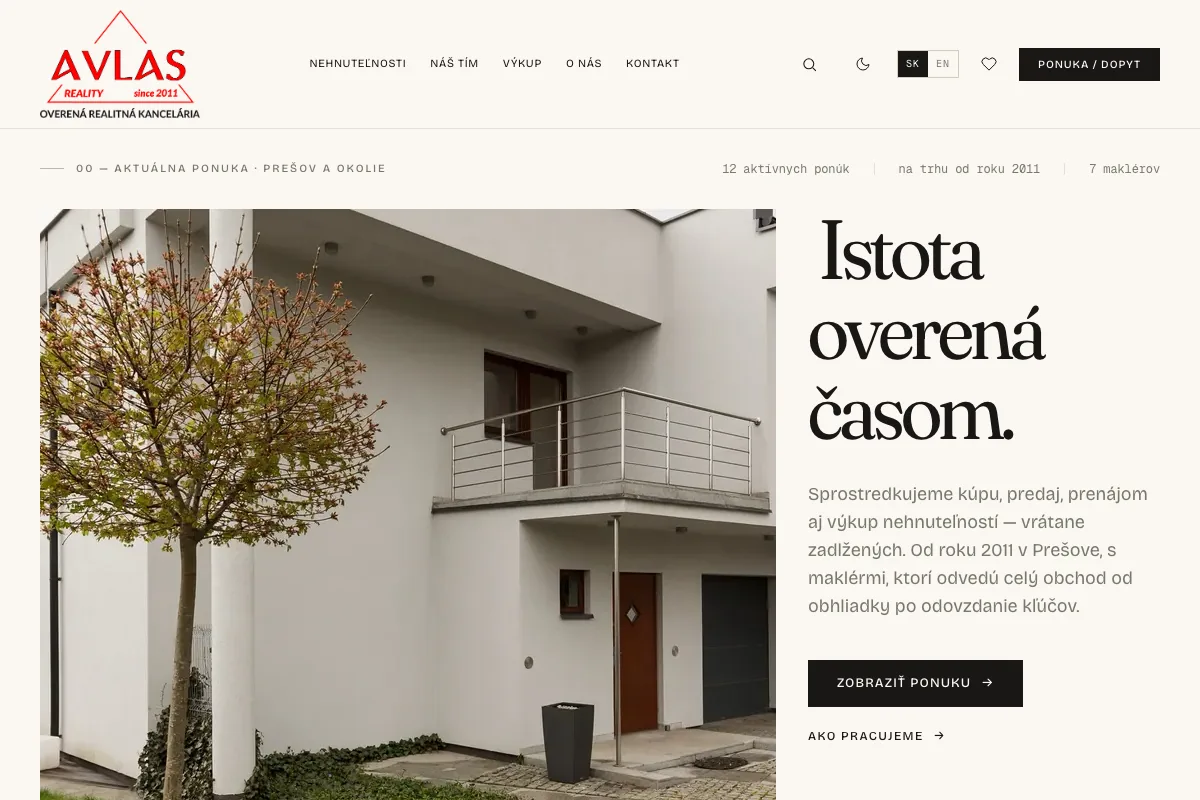 AVLAS Reality, web od LUMA Creative