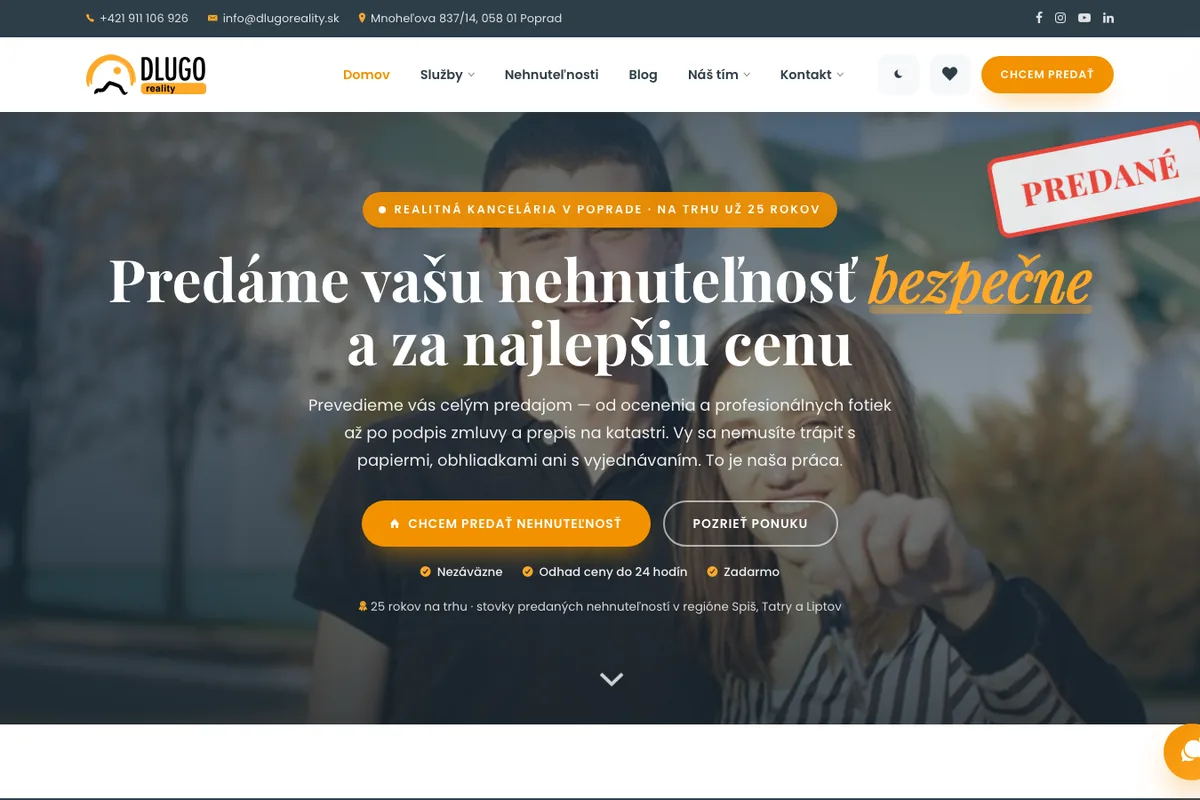 DLUGO reality, web od LUMA Creative