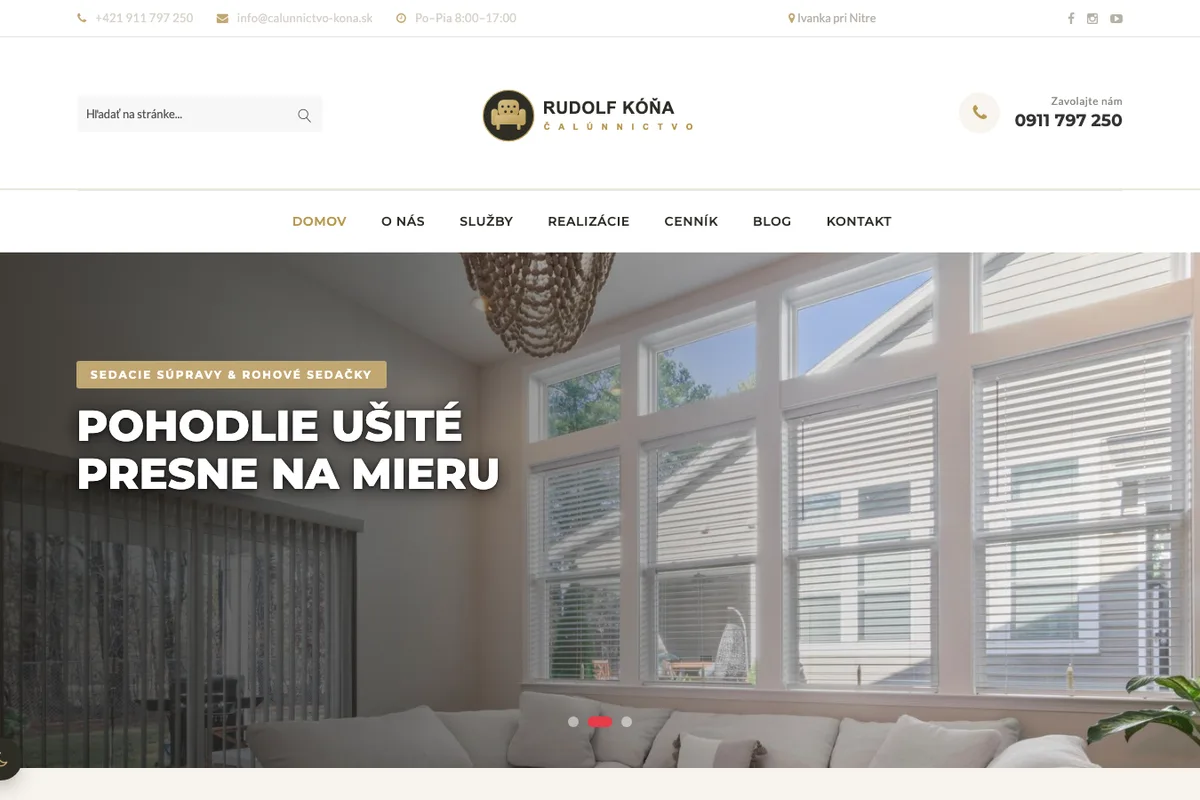 Čalúnnictvo Kóňa, web od LUMA Creative