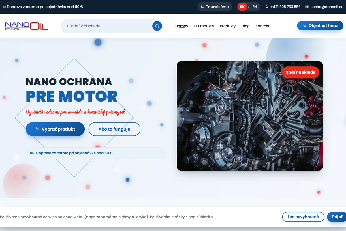 Nanooil, web od LUMA Creative