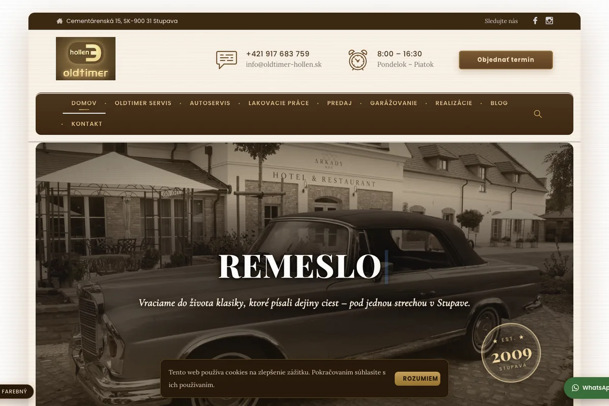 HOLLEN Oldtimer, web od LUMA Creative