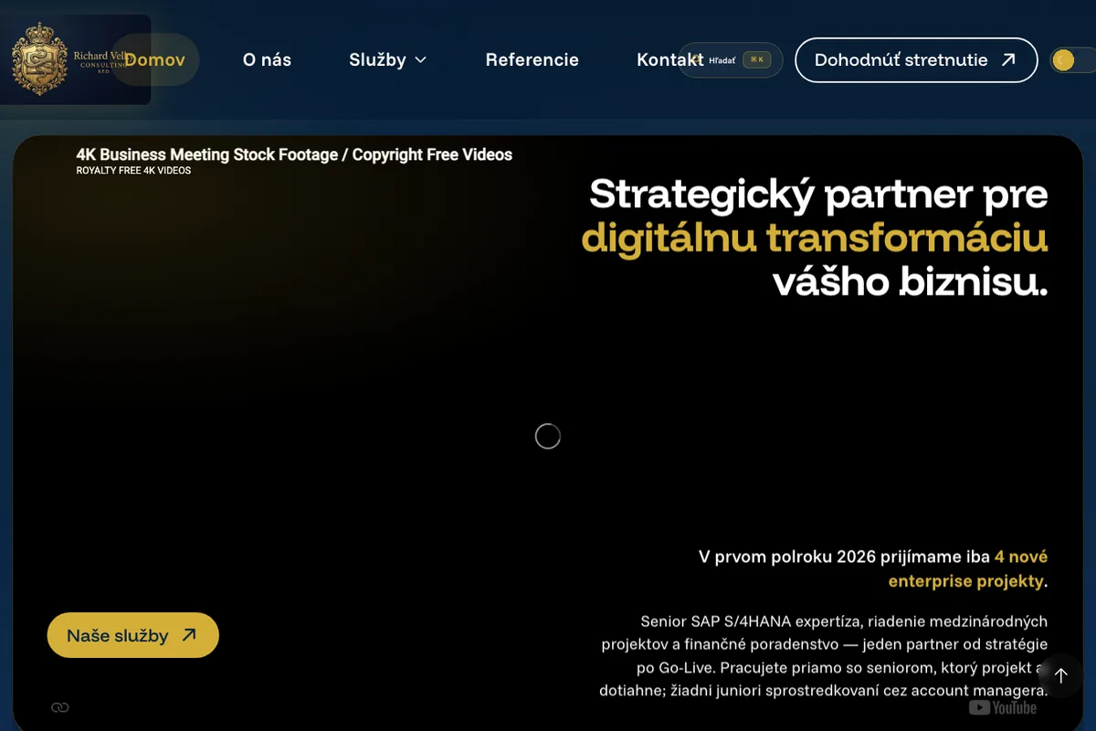 Richard Veľký Consulting, web od LUMA Creative