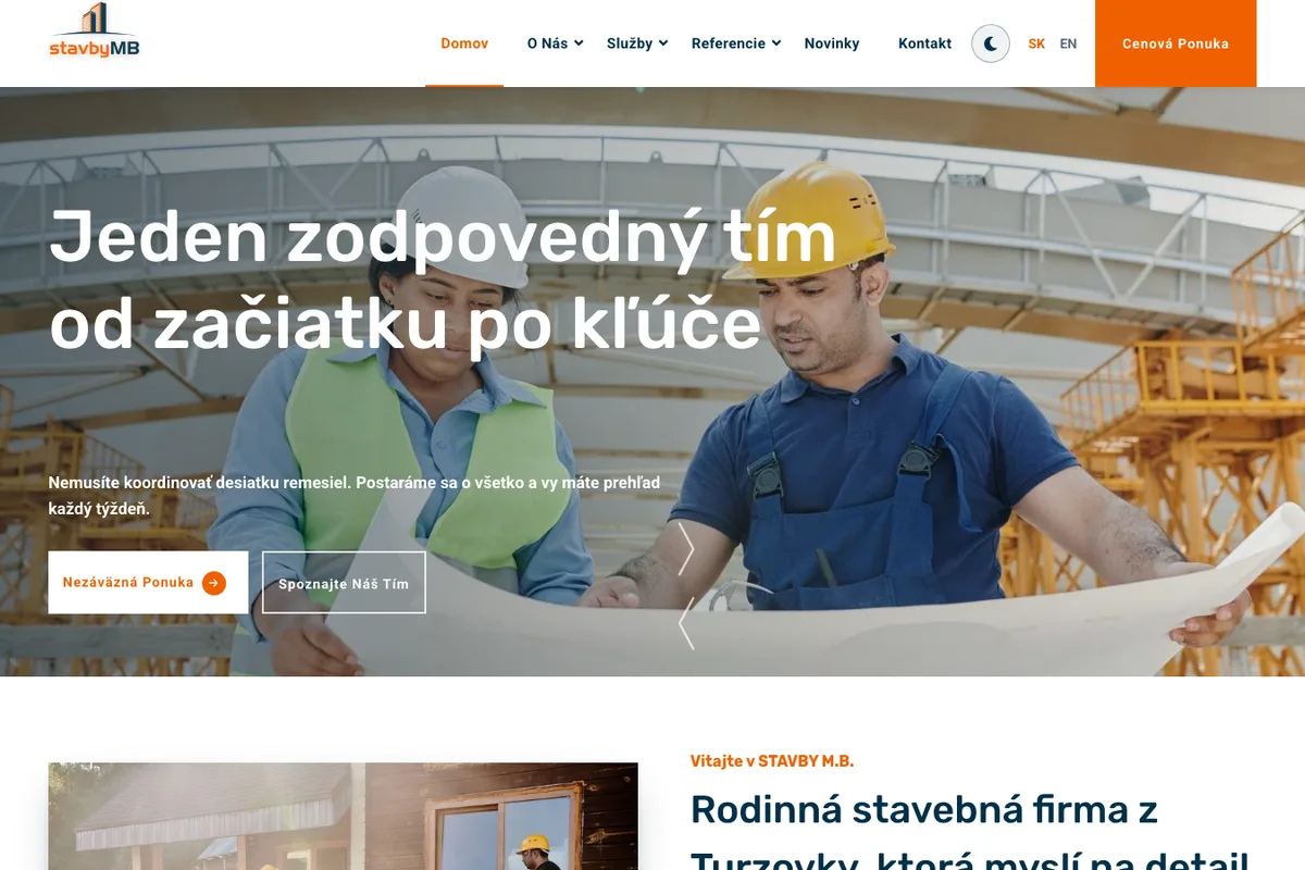 STAVBY M.B., web od LUMA Creative