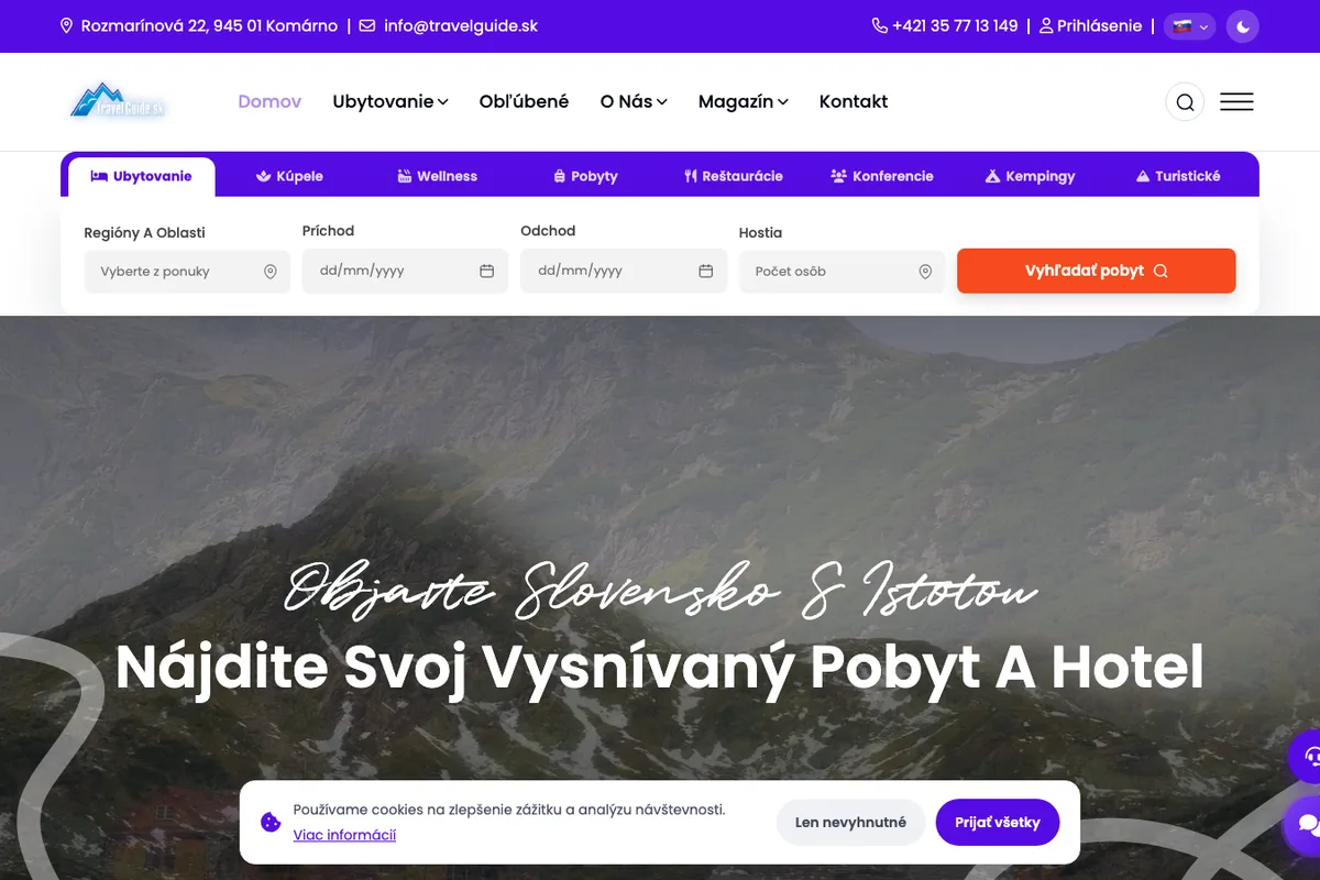 TravelGuide.sk, web od LUMA Creative